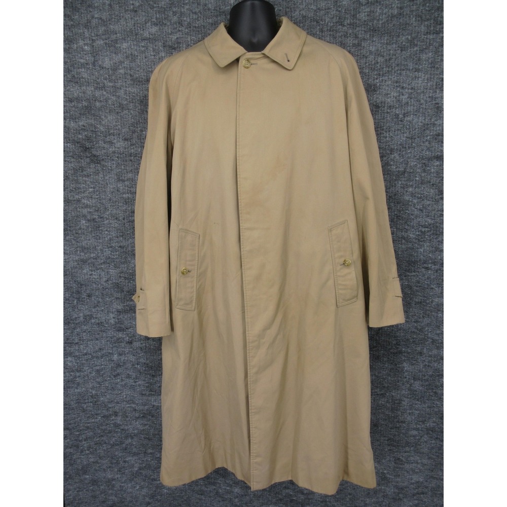 Vintage Burberrys Trench Coat Men Large 42 Long Beige Nova Check Lined Rain Coat